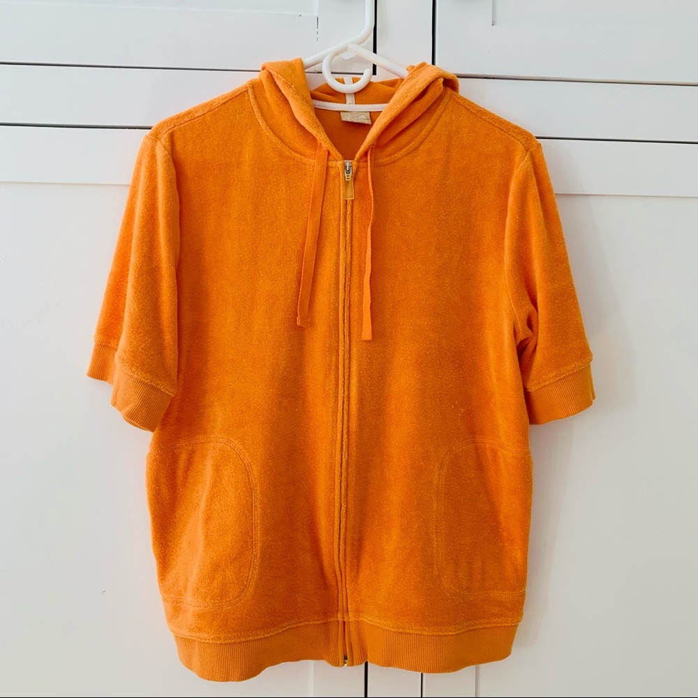 Covington Orange Terrycloth Zip Up Hoodie Size XL
